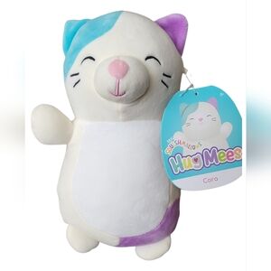 Squishmallows Cora Plush Cat - Cream with Blue & Purple Accents